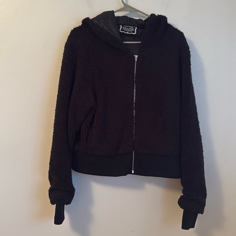 Preowned Adult Size XXL Black Killstar Teddy Zip Up Jacket.
